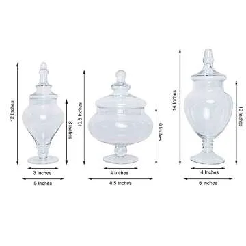 Elegant Glass Apothecary Jars Set - Stylish & Multi-Purpose