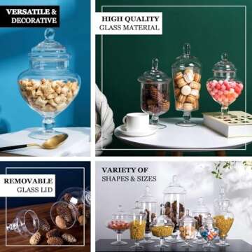 Elegant Glass Apothecary Jars Set - Stylish & Multi-Purpose