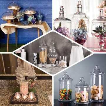 Elegant Glass Apothecary Jars Set - Stylish & Multi-Purpose