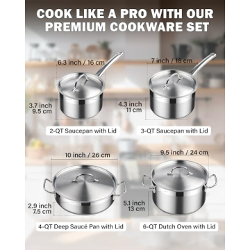 Cooks Standard 8-Piece Kitchen Cookware Set Stainless Steel