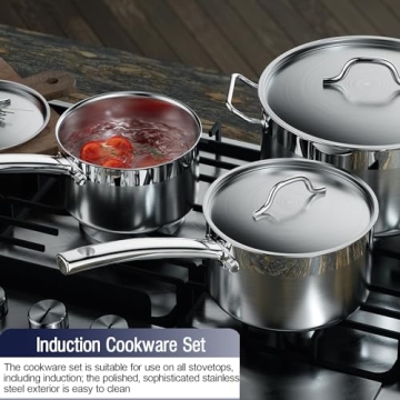 Cooks Standard 8-Piece Kitchen Cookware Set Stainless Steel
