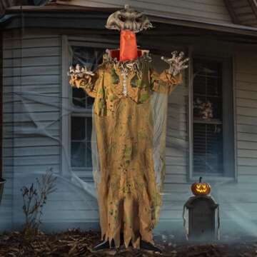 Hourleey 6FT Halloween Animated Pumpkin for Spooky Decor