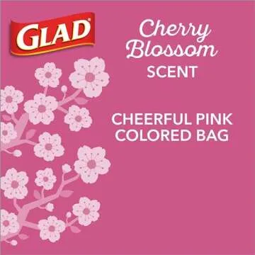 Glad 4 Gallon Pink Trash Bags with Cherry Blossom Scent