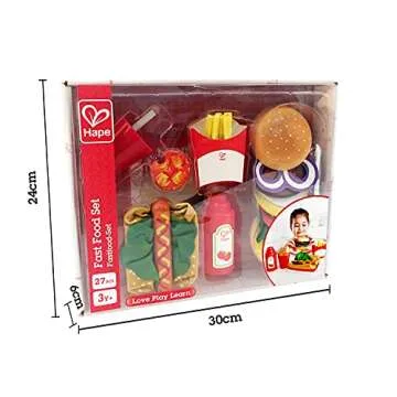 Hape Fast Food Set - 27-Piece Wooden Toy for Kids