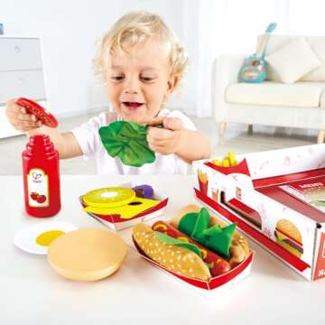 Hape Fast Food Set - 27-Piece Wooden Toy for Kids