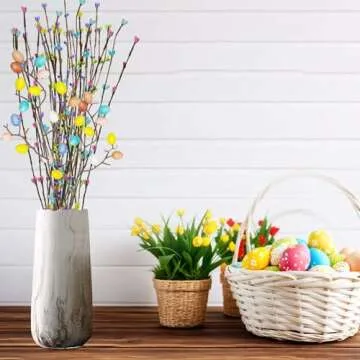 26PCS Artificial Easter Spray Vine,Easter Decorations,Easter Egg Twig Branches for Floral Arrangement,Easter Egg Branches with Easter Eggs and Berries for Easter Home Decor and Flower Arrangement