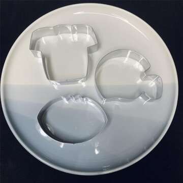 LUBTOSMN New Football Cookie Cutter Set-3 Piece-3.5 inch-Football, Football Helmet and Jersey Fondant Biscui Cutters
