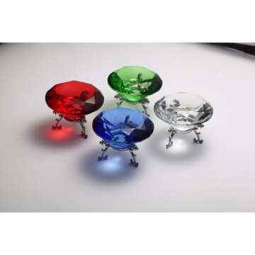 60mm(2.36 in) Large Crystal Diamond Paperweight with Stand Jewels Wedding Decorations Centerpieces H...