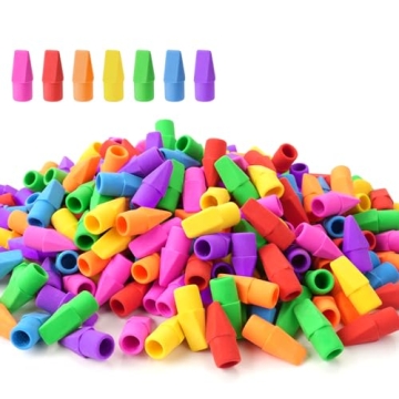 Sooez 120 Pack Pencil Erasers - Colorful Smudge-Free Caps for Pencils