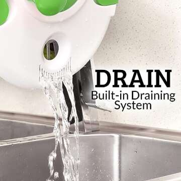 Zulay Kitchen Salad Spinner Large 5L Capacity - Manual Lettuce Spinner With Secure Lid Lock & Rotary Handle - Easy To Use With Bowl, Colander & Built-in Draining System (Green)