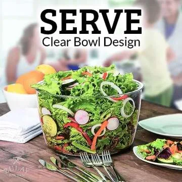 Zulay Kitchen Salad Spinner Large 5L Capacity - Manual Lettuce Spinner With Secure Lid Lock & Rotary Handle - Easy To Use With Bowl, Colander & Built-in Draining System (Green)