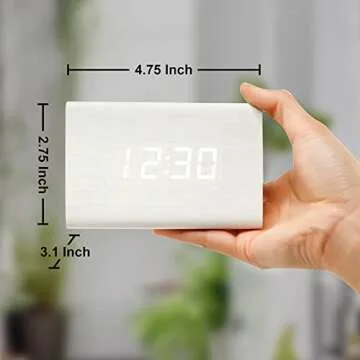 Modern Triangle Wooden Digital Alarm Clock with USB Charging