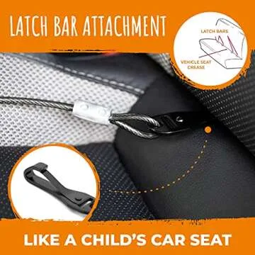 Mighty Paw Dog Seat Belt - Chew-Proof Metal Safety Restraint - Steel Braided Vehicle Tether - Rock Climbers Carabiner Included - Pet Car Leash Seat Belts - Dogs Car Safety Harness -Black, 60cm