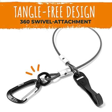 Mighty Paw Dog Seat Belt - Chew-Proof Metal Safety Restraint - Steel Braided Vehicle Tether - Rock Climbers Carabiner Included - Pet Car Leash Seat Belts - Dogs Car Safety Harness -Black, 60cm