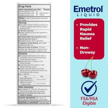 Emetrol Non-Drowsy Liquid Nausea Relief - Upset Stomach Medicine - Pharmacist Recommended Nausea Rel...