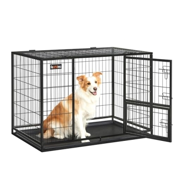 Feandrea Heavy-Duty Dog Crate: Metal Kennel with Removable Tray