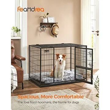 Feandrea Heavy-Duty Dog Crate for Medium Large Breeds