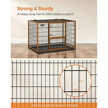 Feandrea Heavy-Duty Dog Crate for Medium Large Breeds
