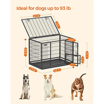 Feandrea Heavy-Duty Dog Crate for Medium Large Breeds