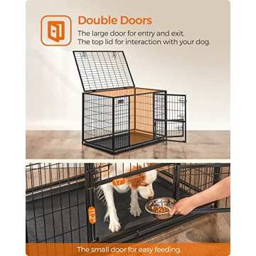 Feandrea Heavy-Duty Dog Crate for Medium Large Breeds