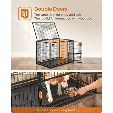 Feandrea Heavy-Duty Dog Crate for Medium Large Breeds