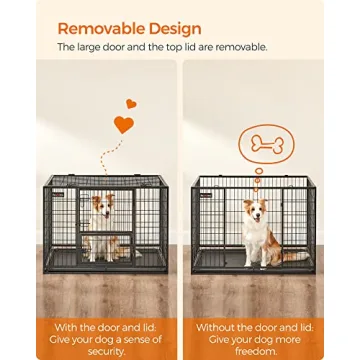 Feandrea Heavy-Duty Dog Crate for Medium Large Breeds