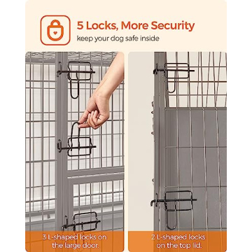 Feandrea Heavy-Duty Dog Crate for Medium Large Breeds