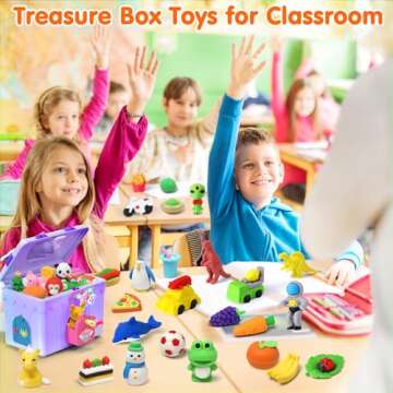 Palmatte 140PCS Mini Animal Erasers for Kids Bulk, Cute Desk Pets Kids Prizes Treasure Box Toys for ...