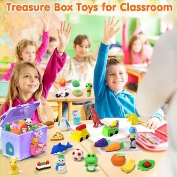 Palmatte 140PCS Mini Animal Erasers for Kids Bulk, Cute Desk Pets Kids Prizes Treasure Box Toys for ...