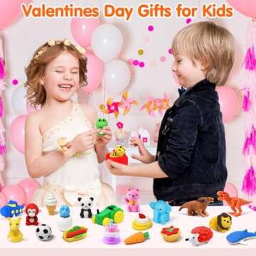 Palmatte 140PCS Mini Animal Erasers for Kids Bulk, Cute Desk Pets Kids Prizes Treasure Box Toys for Classroom Rewards Back to School Supplies, Random 3D Puzzle Erasers Kids Party Favors Goodie Bags