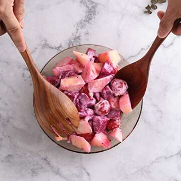 Roxelcraft Non-Toxic Wooden Utensils Set for Cooking