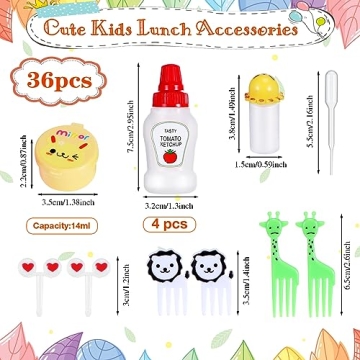 50 Pcs Kids Bento Box Accessories for Fun Lunches