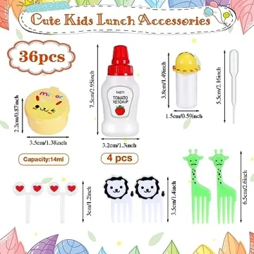50 Pcs Kids Bento Box Accessories for Fun Lunches
