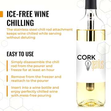 Cork Genius Wine Chiller & Aerator with Easy Pour Spout