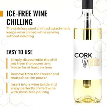 Cork Genius Wine Chiller & Aerator with Easy Pour Spout