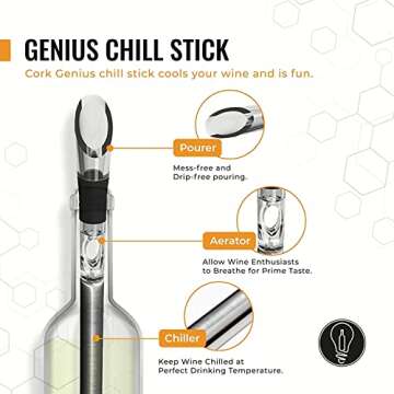 Cork Genius Wine Chiller & Aerator with Easy Pour Spout