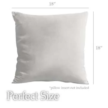 lalaLOOM Velvet Throw Pillow Covers, Set of 2, 18x18 Decorative Square Pillows Home Decor, Soft Accent Cases, Silky Machine Washable Pillowcases for Sofa, Couch, Bedroom, Living Room, Light Gray