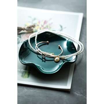 Miamolo Ceramic Spoon Rest for Kitchen Counter, Spoon Holder for Stove Top, Cooking Utensil Holder, Cute Flatware Rests for Housewarming Halloween Gifts, Dark Green