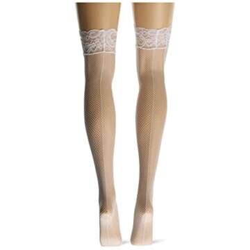 Leg Avenue Women's Stay-up Fishnet Stockings with Backseam