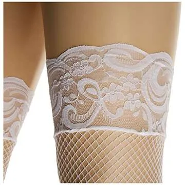 Leg Avenue Women's Stay-up Fishnet Stockings with Backseam