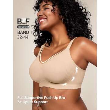 Vertvie Bras for Women No Underwire Wireless Push Up Seamless Full Coverage Comfort Sports Everyday ...
