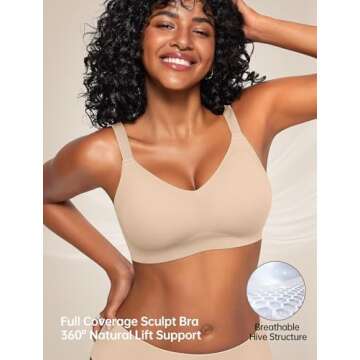 Vertvie Wireless Push-Up Seamless Bra for Women