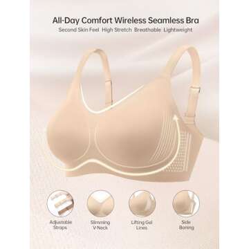 Vertvie Wireless Push-Up Seamless Bra for Women