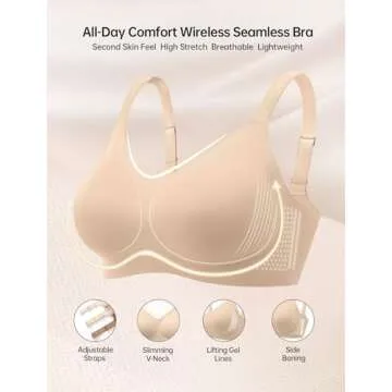 Vertvie Wireless Push-Up Seamless Bra for Women