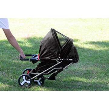 Paws & Pals Double Dog Stroller - Pet Strollers for Small Medium Dogs Cats Two Doggy Puppy or 2 Kitty Cat Carriage Buggy - Fold-able Animal Pets Doggie Cart Carriages
