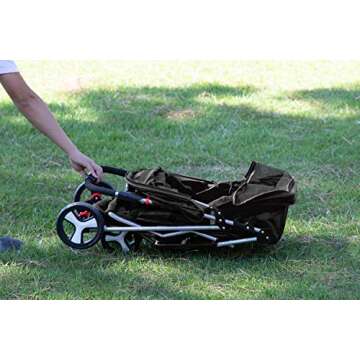 Paws & Pals Double Dog Stroller - Pet Strollers for Small Medium Dogs Cats Two Doggy Puppy or 2 Kitty Cat Carriage Buggy - Fold-able Animal Pets Doggie Cart Carriages