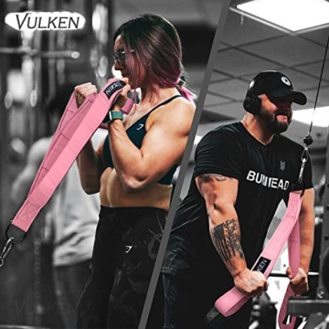 Vulken Tricep Rope Dual Length Cable Attachment for Gym
