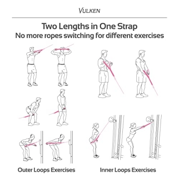 Vulken Tricep Rope Dual Length Cable Attachment for Gym