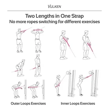 Vulken Tricep Rope Dual Length Cable Attachment for Gym