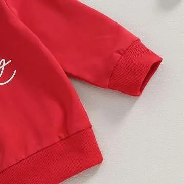 Kupretty Baby Girl Winter Clothes Santa Baby Long Sleeve Crewneck Sweatshirts Flare Pants Set Toddler Christmas Outfits (Merry+Bright-Red Plaid, 2-3 Years)